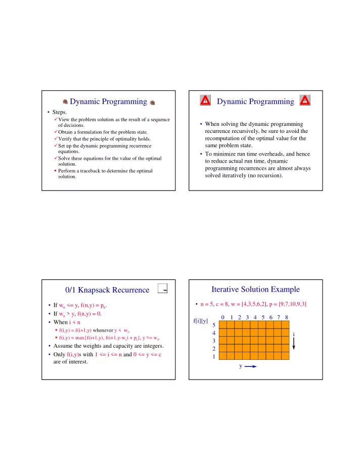 dynamic programming dynamic programming