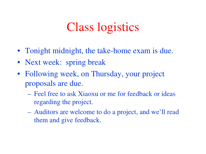 class logistics