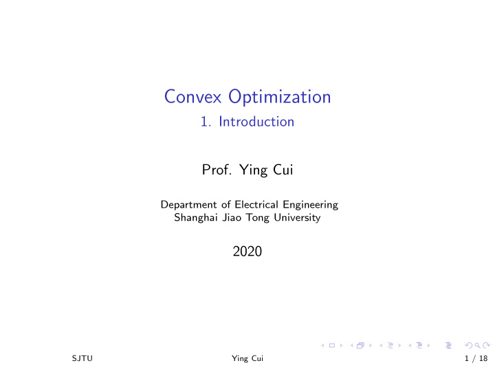 convex optimization