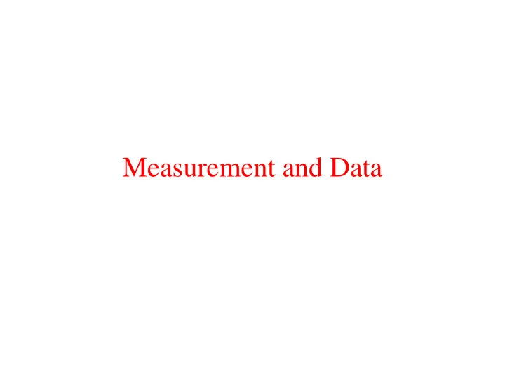measurement and data data describes the real world