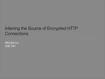 Inferring the Source of Encrypted HTTP Connections  Michael Lin  CSE 544  Hiding your identity