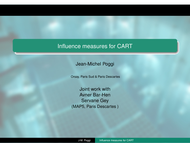 influence measures for cart
