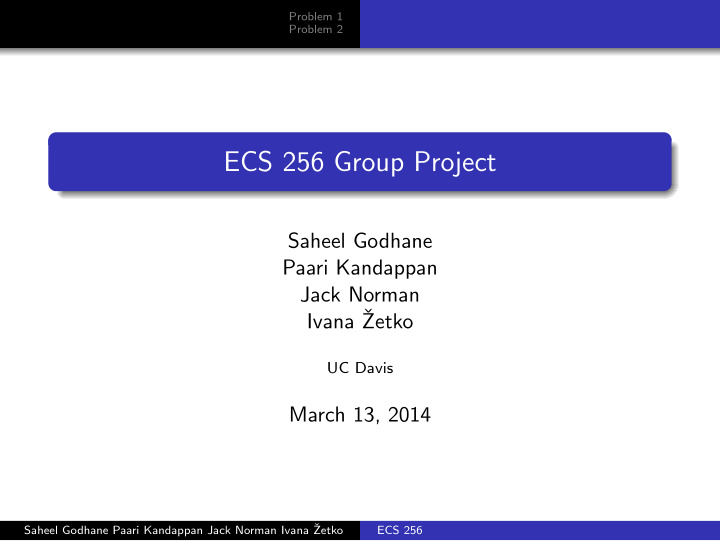 ecs 256 group project