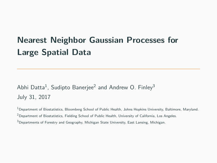 nearest neighbor gaussian processes for large spatial data
