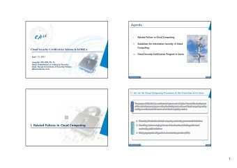 1  1.2. Guidelines for Information Security of Cloud Computing  Category  Main contents of measure