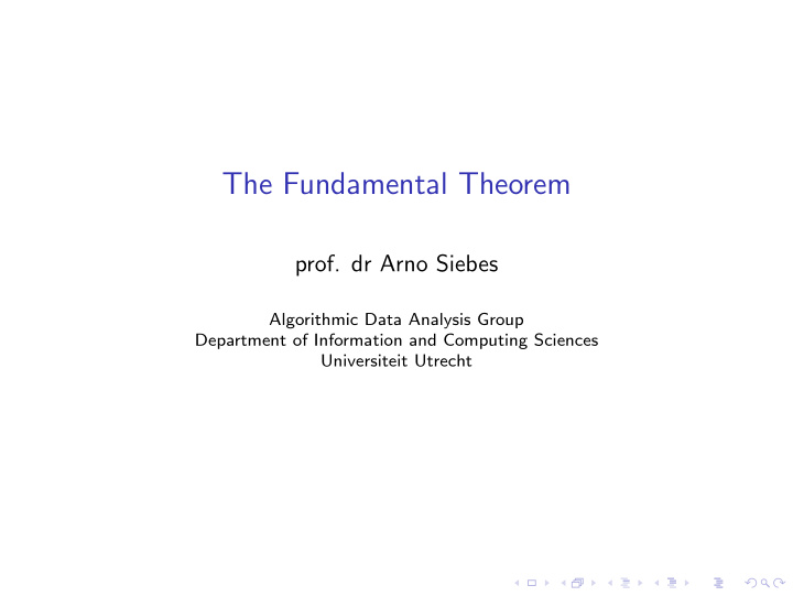 the fundamental theorem