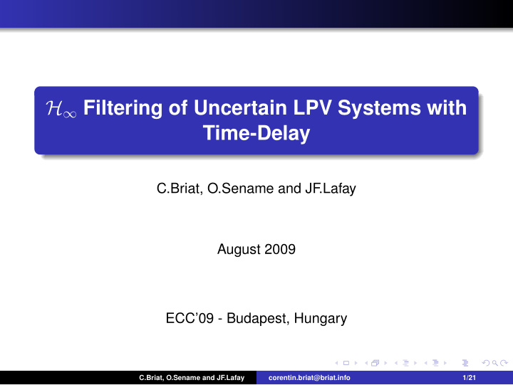 h filtering of uncertain lpv systems with time delay