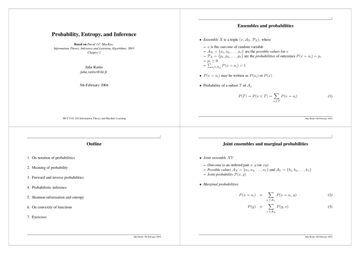 probability entropy and inference