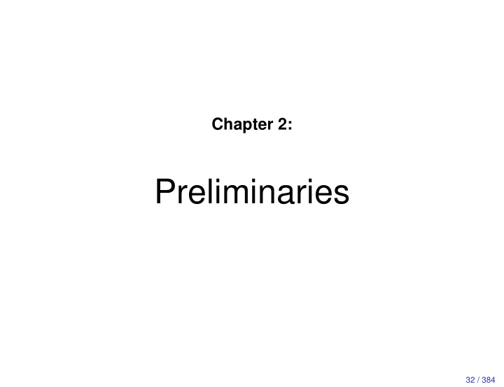 preliminaries