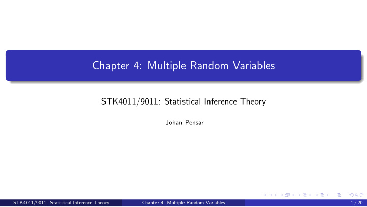 chapter 4 multiple random variables