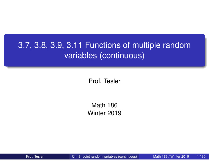 3 7 3 8 3 9 3 11 functions of multiple random variables