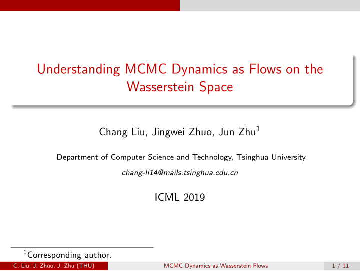 understanding mcmc dynamics as flows on the wasserstein