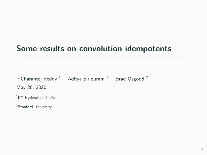 some results on convolution idempotents