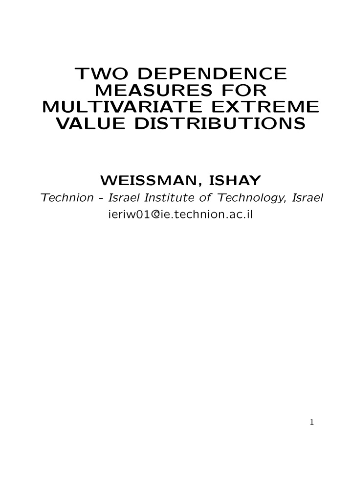 two dependence measures for multivariate extreme value