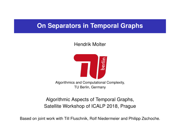 on separators in temporal graphs