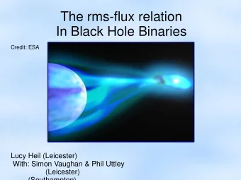 The rms-flux relation  In Black Hole Binaries  Credit: ESA  Lucy Heil (Leicester)  With: Simon