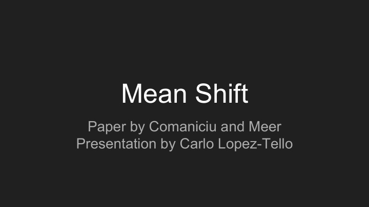 mean shift