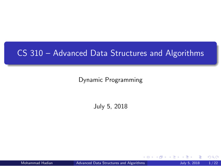 cs 310 advanced data structures and algorithms