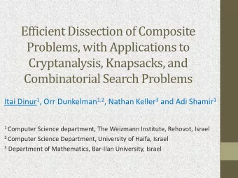 Efficient Dissection of Composite  Problems, with Applications to  Cryptanalysis, Knapsacks, and
