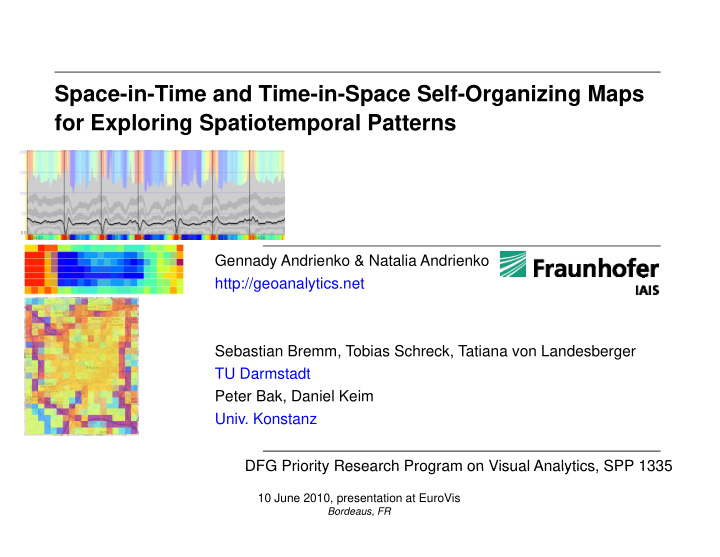 s space in time and time in space self organizing maps i