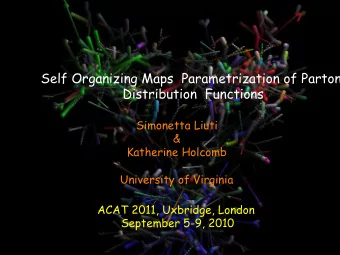 Self Organizing Maps  Parametrization of Parton  Distribution  Functions  Simonetta Liuti  &amp;