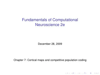 Fundamentals of Computational  Neuroscience 2e  December 28, 2009  Chapter 7: Cortical maps and