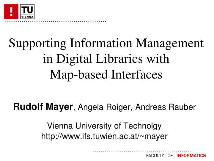 supporting information management in digital libraries