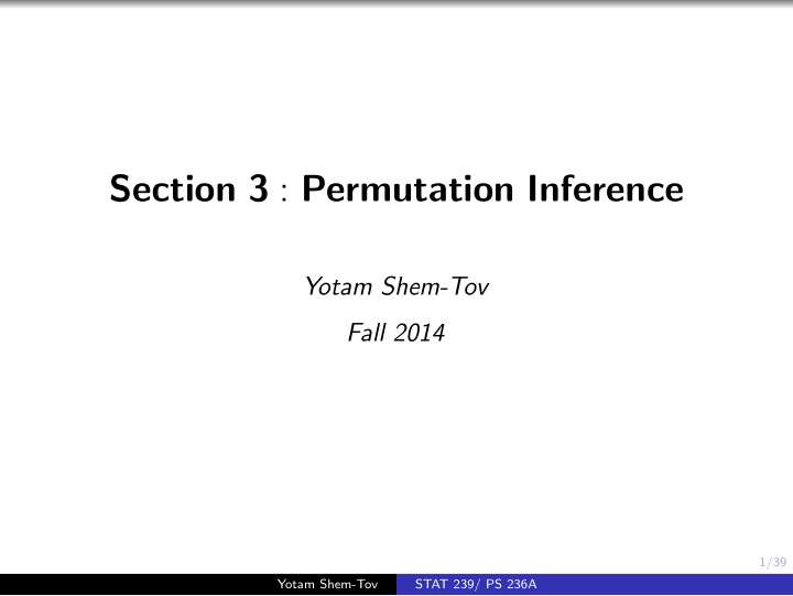 section 3 permutation inference