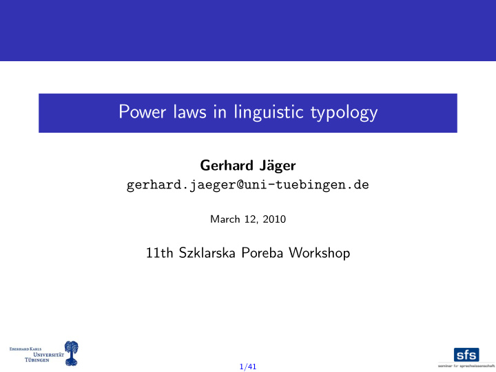 power laws in linguistic typology