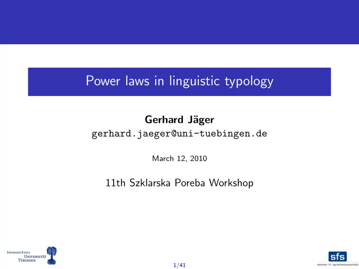 power laws in linguistic typology