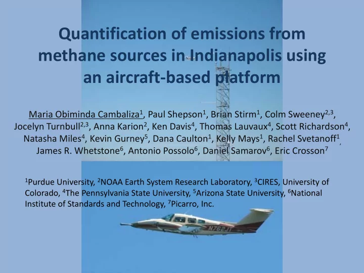 quantification of emissions from methane sources in