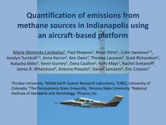 Quantification of emissions from  methane sources in Indianapolis using  an aircraft-based platform