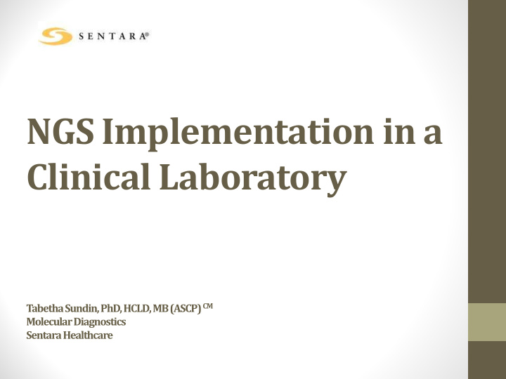 ngs implementation in a clinical laboratory