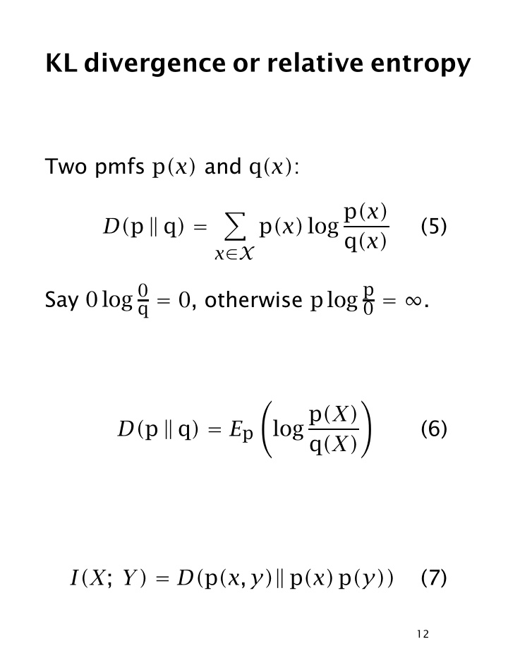 kl divergence or relative entropy