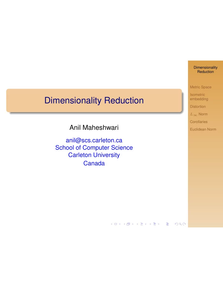 dimensionality reduction