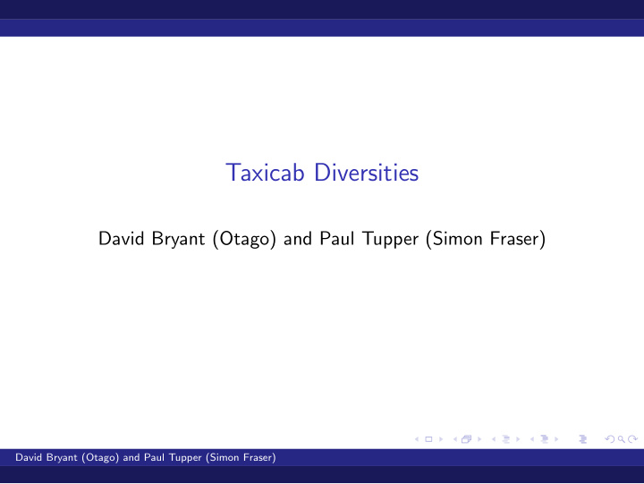 taxicab diversities
