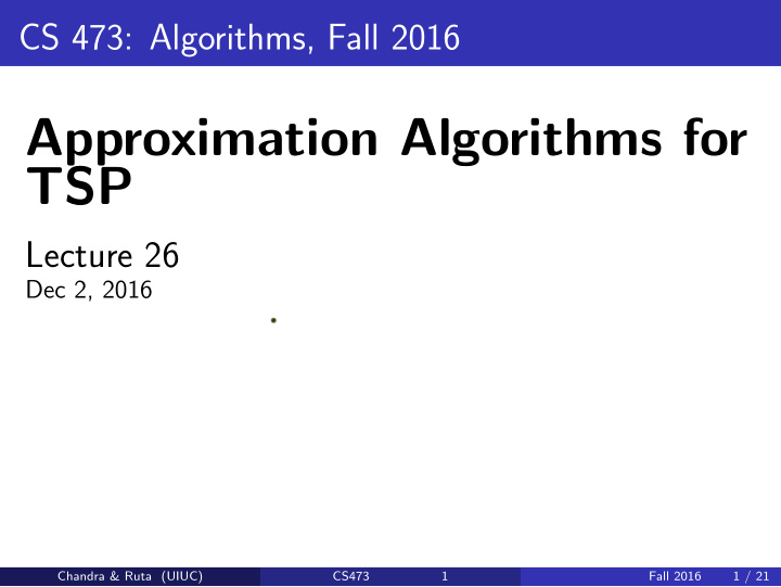 approximation algorithms for tsp