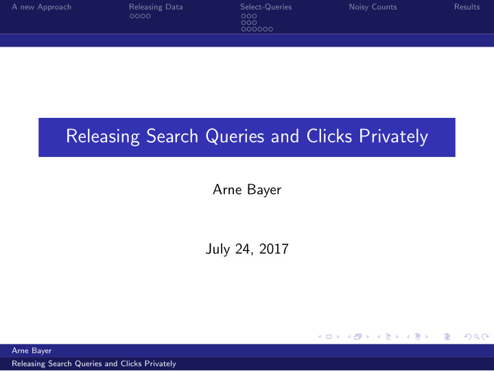 releasing search queries and clicks privately