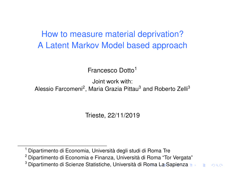 how to measure material deprivation a latent markov model