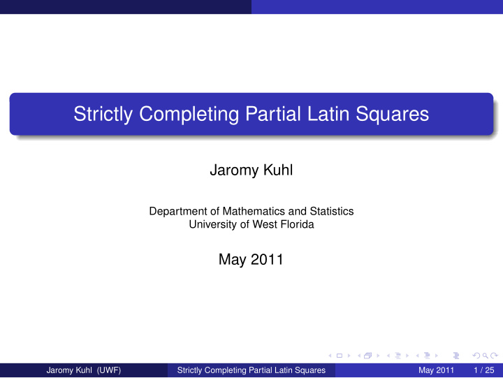 strictly completing partial latin squares