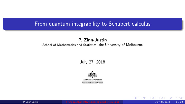 from quantum integrability to schubert calculus
