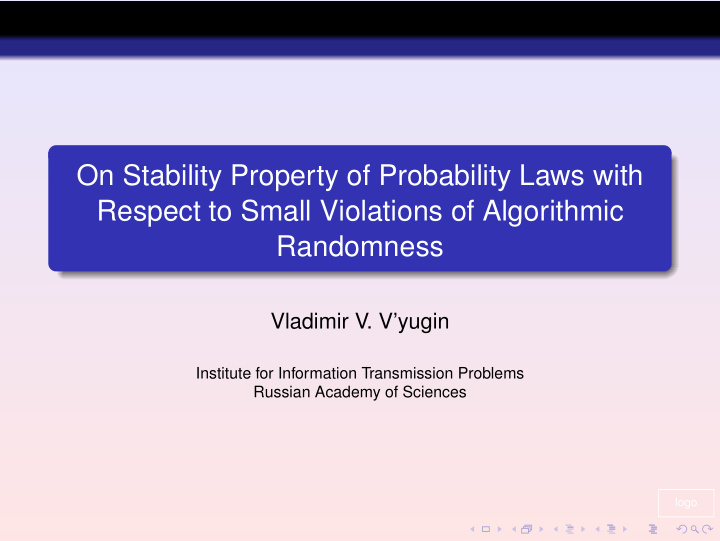 on stability property of probability laws with respect to