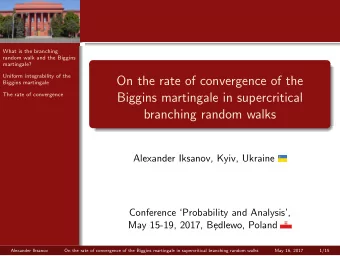 On the rate of convergence of the  Biggins martingale  The rate of convergence  Biggins martingale