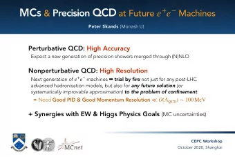 MC Generators  Perturbative Processes  Slide borrowed from A. Hoang (yesterdays EW session)