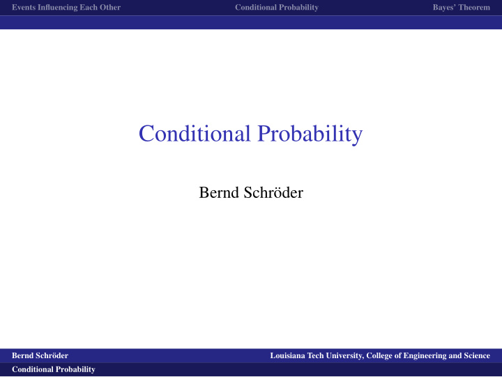 conditional probability