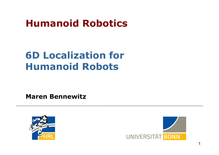 humanoid robotics 6d localization for humanoid robots