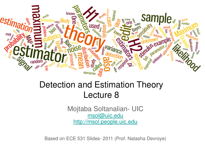 detection and estimation theory lecture 8