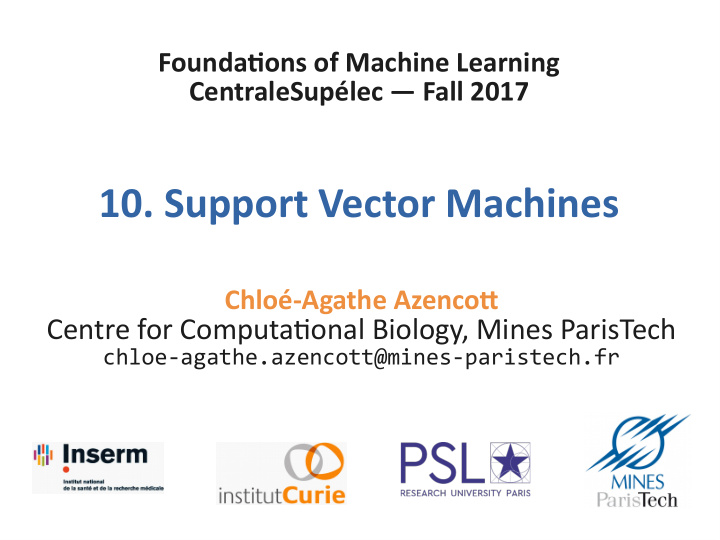 10 support vector machines