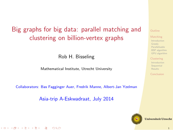 big graphs for big data parallel matching and
