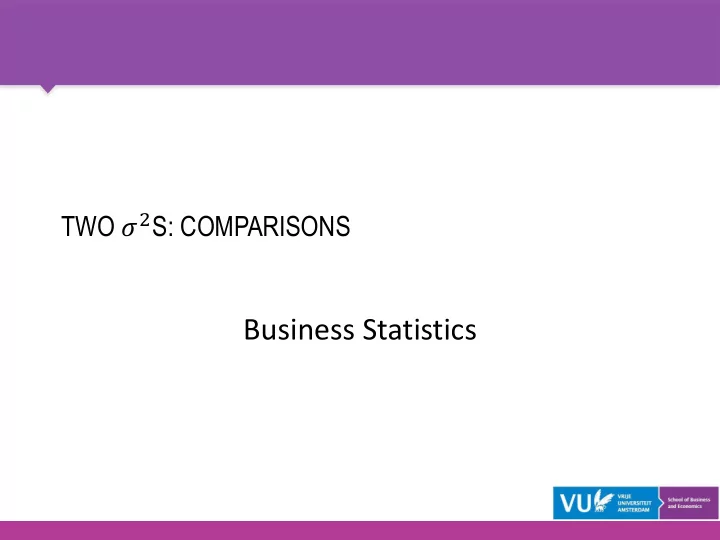 business statistics